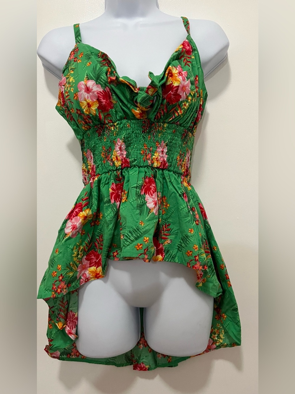 Smocked Peplum Tank Top